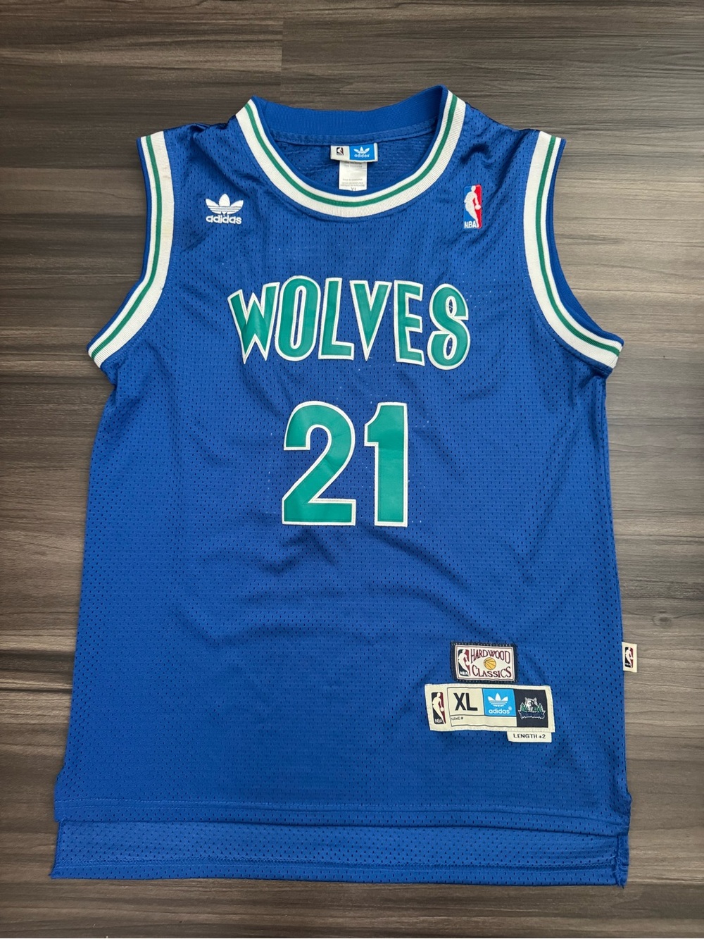 Adidas Minnesota Timberwolves Kevin Garnett #21 NBA Stitched Jersey Men XL +2